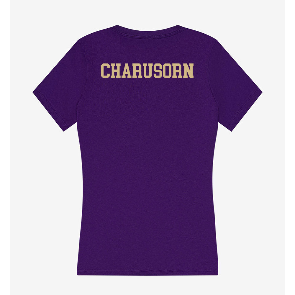 Washington - NCAA Men's Tennis : Penn Charusorn - Women's V-Neck T-Shirt-1
