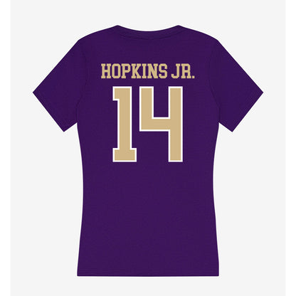 Washington - NCAA Football : Milton Hopkins Jr. - Women's V-Neck T-Shirt-1
