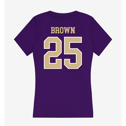 Washington - NCAA Beach Volleyball : MayaMay Brown - Women's V-Neck T-Shirt-1