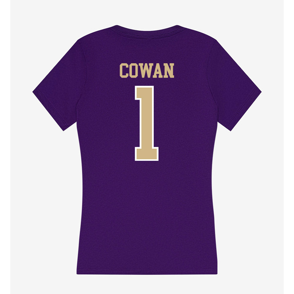 Washington - NCAA Baseball : Ty Cowan - Women's V-Neck T-Shirt-1