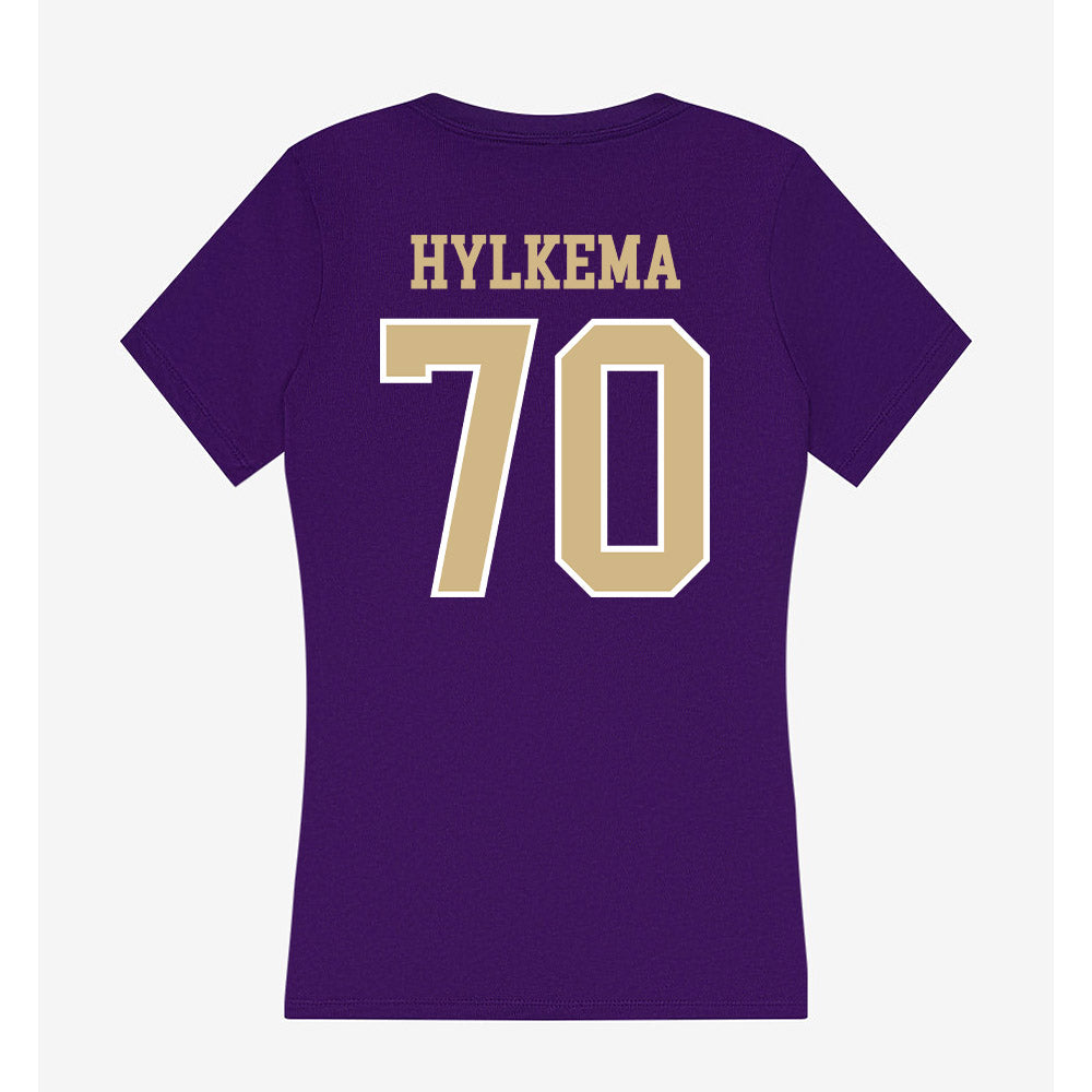 Washington - NCAA Football : Justin Hylkema - Women's V-Neck T-Shirt-1