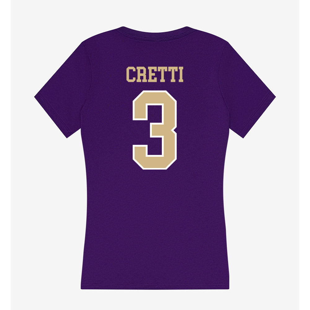Washington - NCAA Baseball : Chase Cretti - Women's V-Neck T-Shirt-1