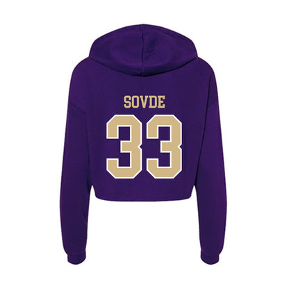 Washington - NCAA Men's Soccer : Chad Sovde - Women's Crop Fleece Hoodie-1