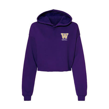 Washington - NCAA Women's Basketball : Avery Howell - Women's Crop Fleece Hooded Sweatshirt-0