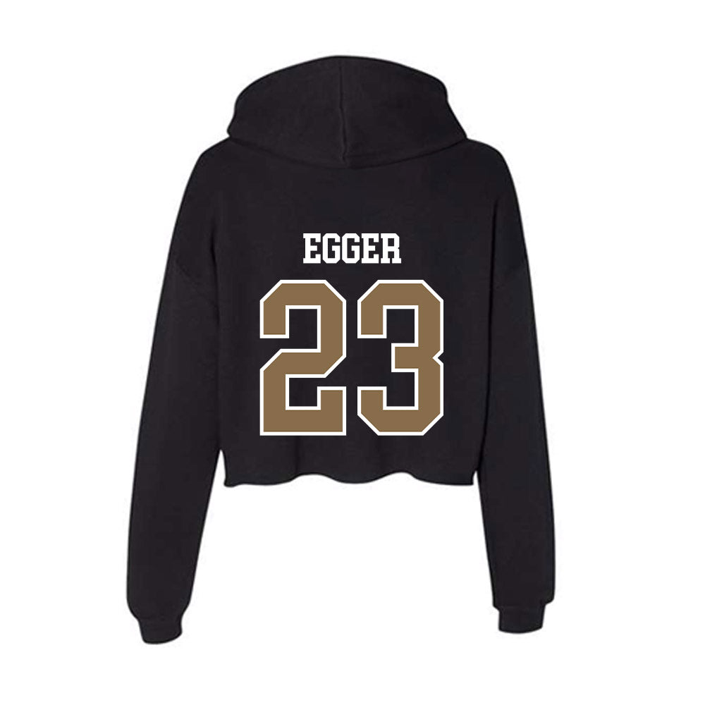 Wofford - NCAA Baseball : Sheldon Egger - Women's Crop Fleece Hoodie-1