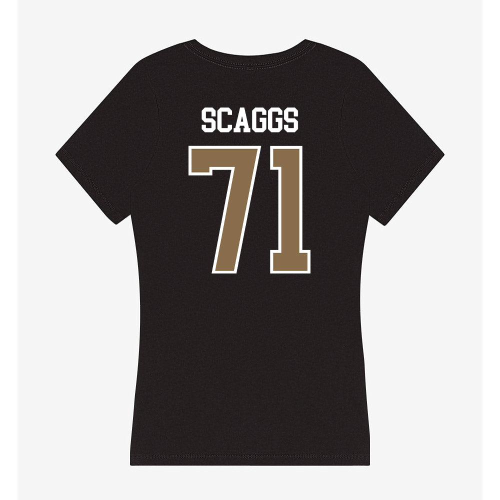 Wofford - NCAA Football : Drew Scaggs - Women's V-Neck T-Shirt-1