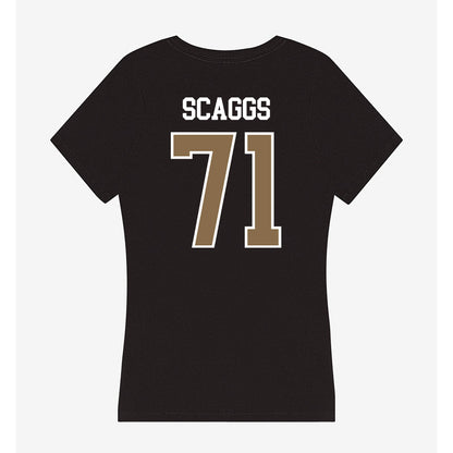 Wofford - NCAA Football : Drew Scaggs - Women's V-Neck T-Shirt-1