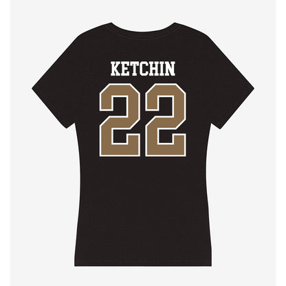 Wofford - NCAA Football : Perrin Ketchin - Women's V-Neck T-Shirt-1