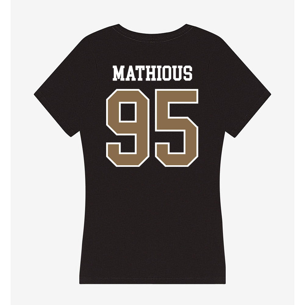 Wofford - NCAA Football : Nicholas Mathious - Women's V-Neck T-Shirt-1