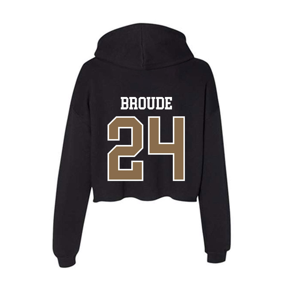 Wofford - NCAA Women's Basketball : Emmanuelle Broude - Women's Crop Fleece Hooded Sweatshirt-1
