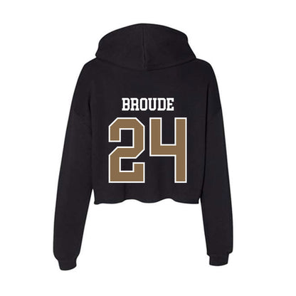 Wofford - NCAA Women's Basketball : Emmanuelle Broude - Women's Crop Fleece Hooded Sweatshirt-1