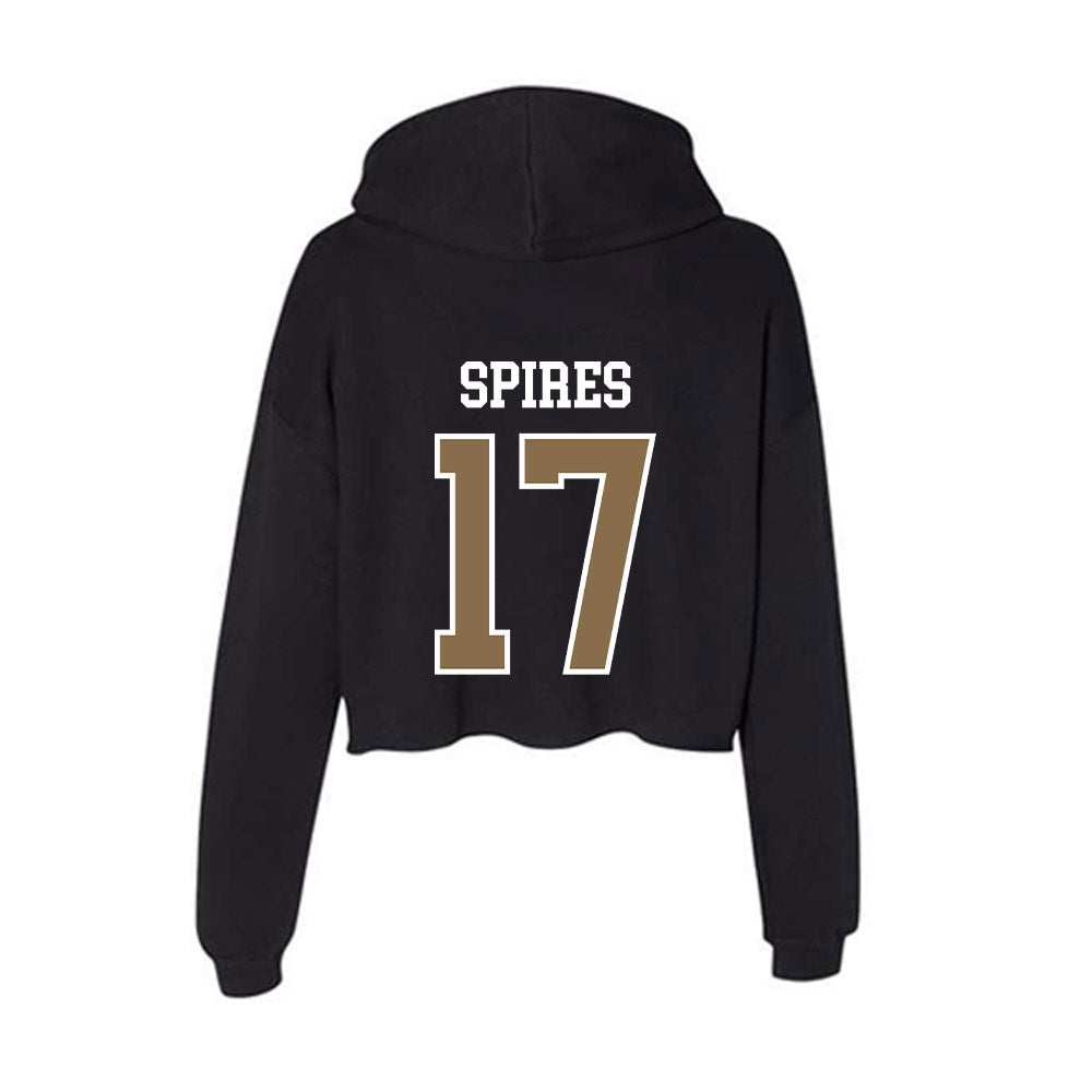 Wofford - NCAA Men's Soccer : Franklin Spires - Women's Crop Fleece Hoodie-1