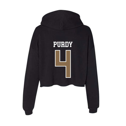 Wofford - NCAA Football : Jack Purdy - Women's Crop Fleece Hoodie-1