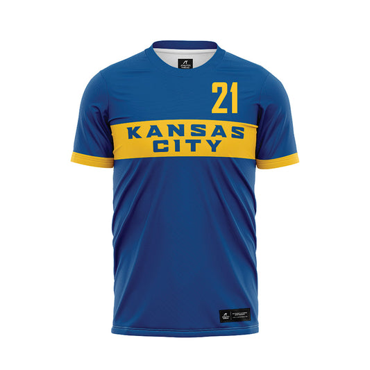 UMKC - NCAA Men's Soccer : Jeremy Francou - Blue Soccer Jersey-0