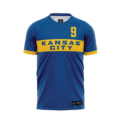 UMKC - NCAA Men's Soccer : Elie Kisoka - Blue Soccer Jersey-0