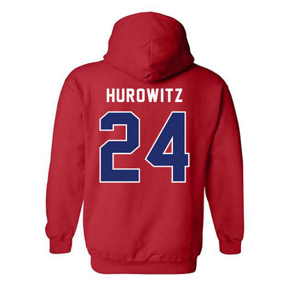 American - NCAA Women's Soccer : Maddie Hurowitz - Classic Shersey Hooded Sweatshirt-1