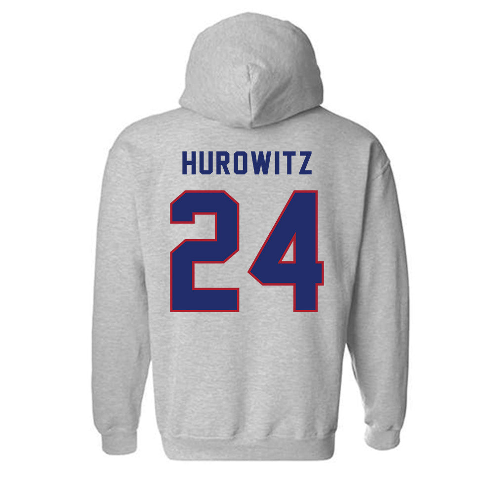 American - NCAA Women's Soccer : Maddie Hurowitz - Classic Shersey Hooded Sweatshirt-1