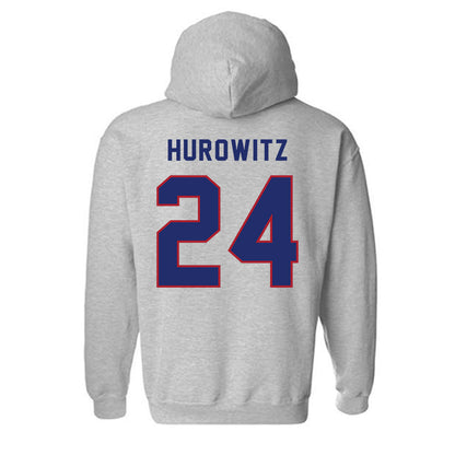 American - NCAA Women's Soccer : Maddie Hurowitz - Classic Shersey Hooded Sweatshirt-1