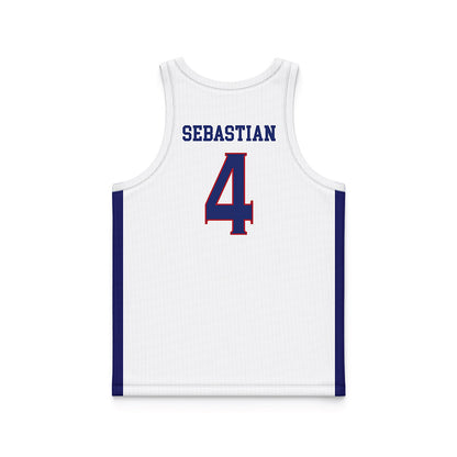 American - NCAA Men's Basketball : Kade Sebastian - White Basketball Jersey-1