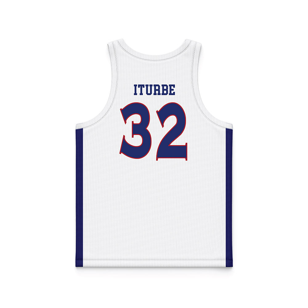 American - NCAA Men's Basketball : Julen Iturbe - White Basketball Jersey-1