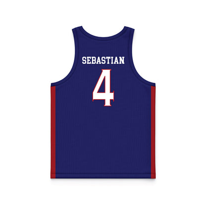 American - NCAA Men's Basketball : Kade Sebastian - Blue Basketball Jersey-1