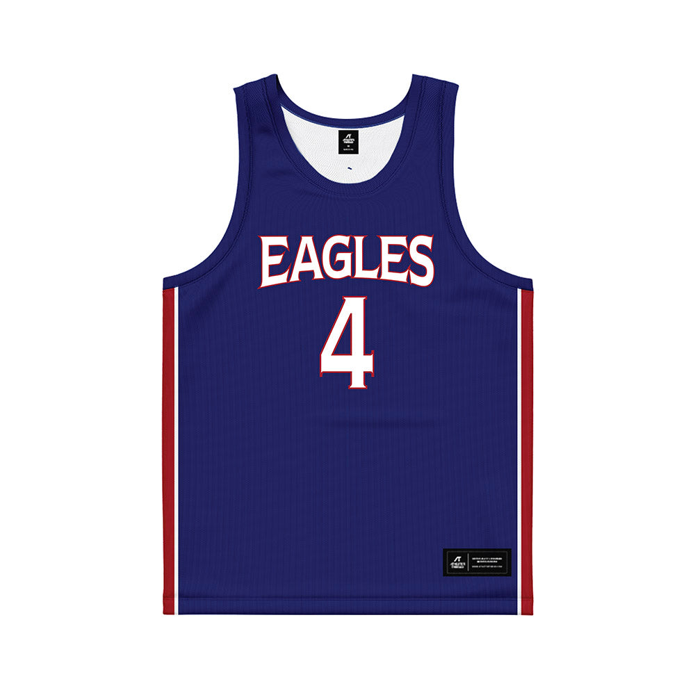 American - NCAA Men's Basketball : Kade Sebastian - Blue Basketball Jersey-0