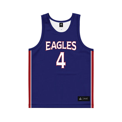 American - NCAA Men's Basketball : Kade Sebastian - Blue Basketball Jersey-0