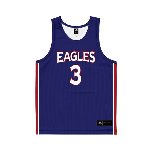 American - NCAA Men's Basketball : Dean Hogans - Blue Basketball Jersey-0