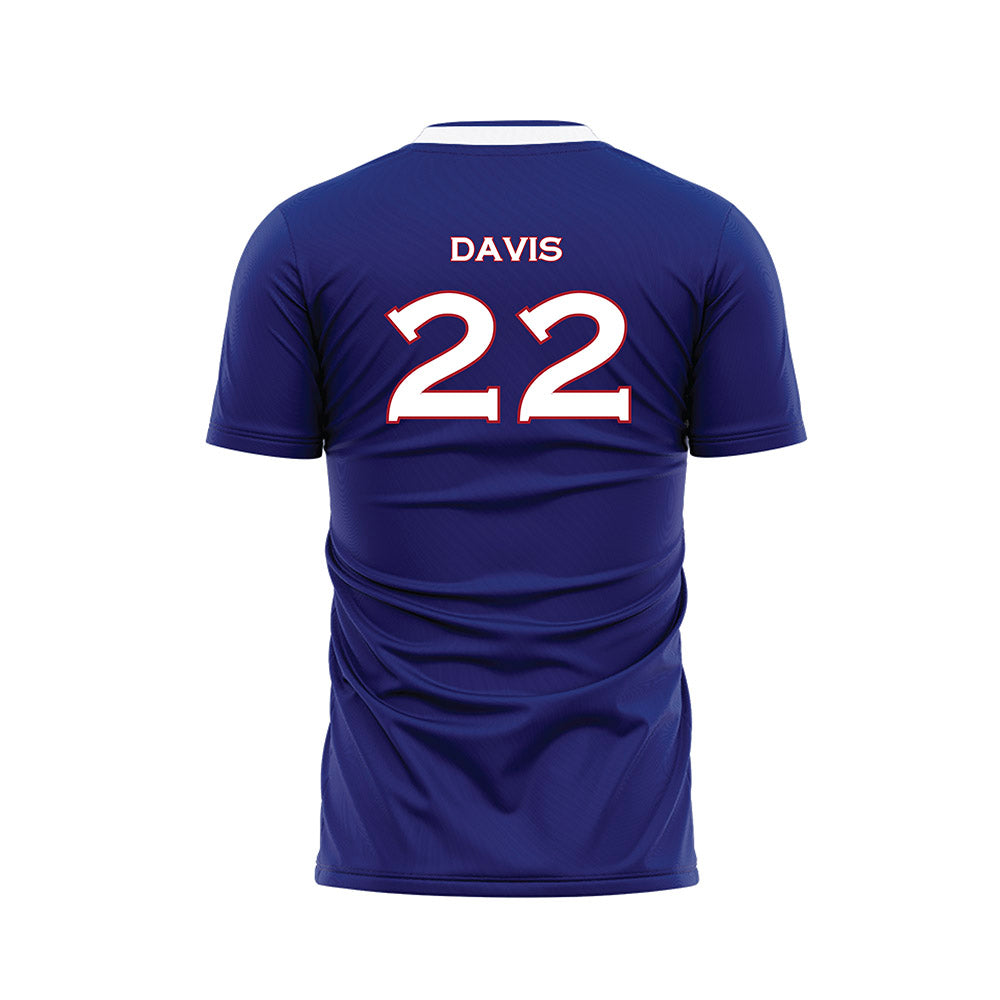 American - NCAA Men's Soccer : Toshi Davis - Purple Soccer Jersey-1