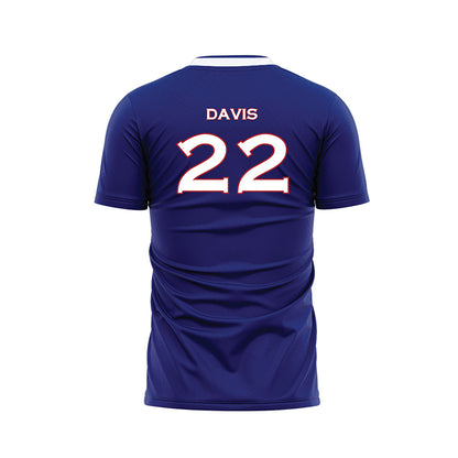 American - NCAA Men's Soccer : Toshi Davis - Purple Soccer Jersey-1