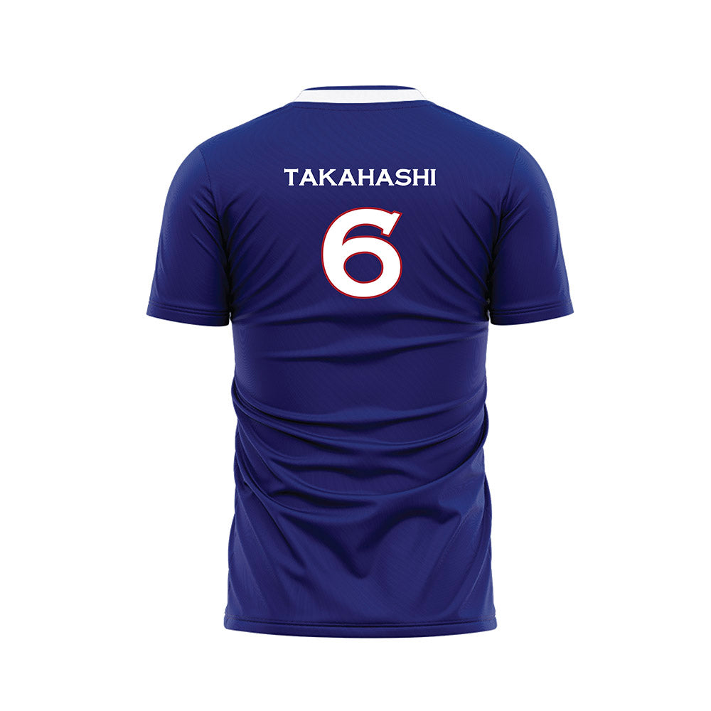 American - NCAA Men's Soccer : Taku Takahashi - Purple Soccer Jersey-1