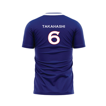 American - NCAA Men's Soccer : Taku Takahashi - Purple Soccer Jersey-1