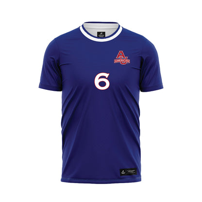 American - NCAA Men's Soccer : Taku Takahashi - Purple Soccer Jersey-0