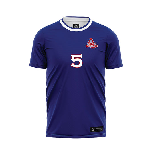 American - NCAA Men's Soccer : Kobe Keomany - Purple Soccer Jersey-0
