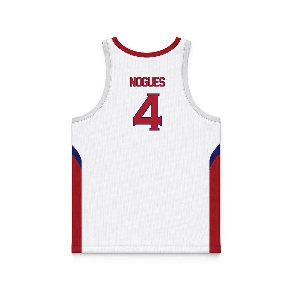 American - NCAA Women's Basketball : Laura Nogues - White Basketball Jersey-1