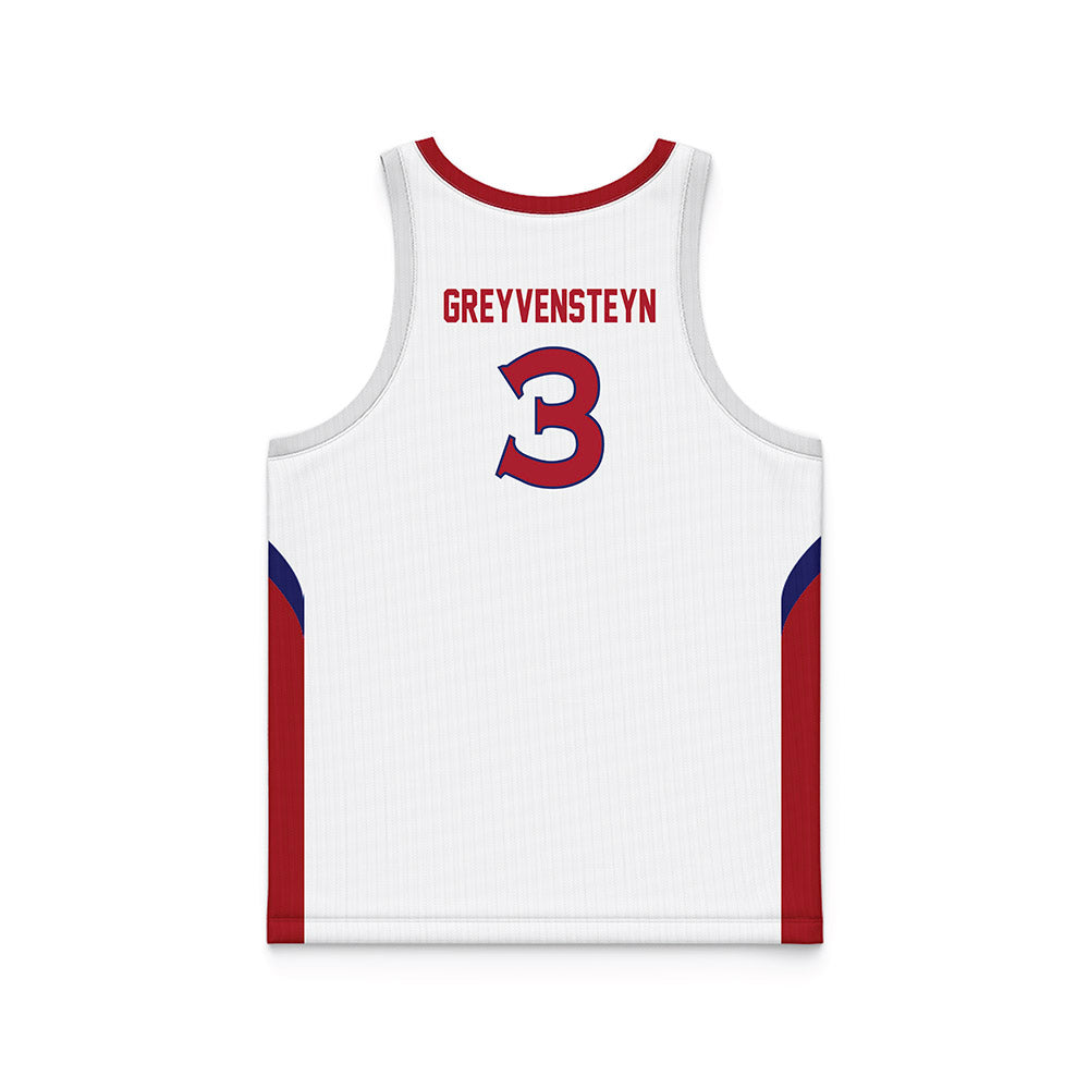 American - NCAA Women's Basketball : Kayla Greyvensteyn - White Basketball Jersey-1