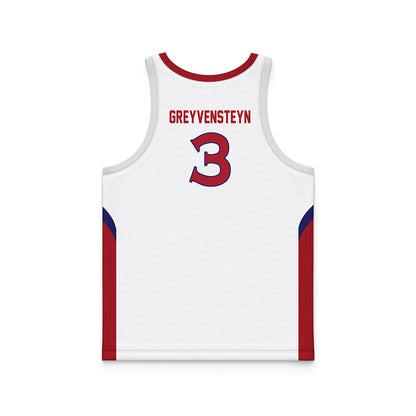 American - NCAA Women's Basketball : Kayla Greyvensteyn - White Basketball Jersey-1