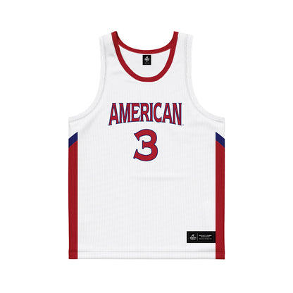 American - NCAA Women's Basketball : Kayla Greyvensteyn - White Basketball Jersey-0