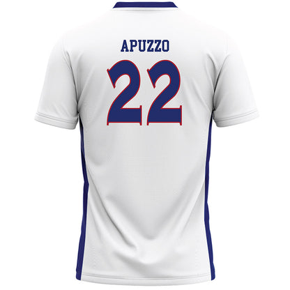 American - NCAA Women's Lacrosse : Alyssa Apuzzo - White Lacrosse Jersey -1
