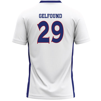 American - NCAA Women's Lacrosse : Amanda Gelfound - White Lacrosse Jersey -1