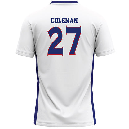 American - NCAA Women's Lacrosse : Peyton Coleman - White Lacrosse Jersey -1