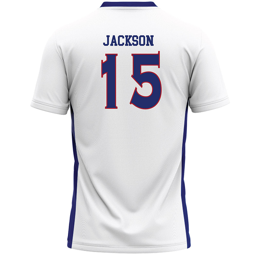 American - NCAA Women's Lacrosse : Annabelle Jackson - White Lacrosse Jersey -1