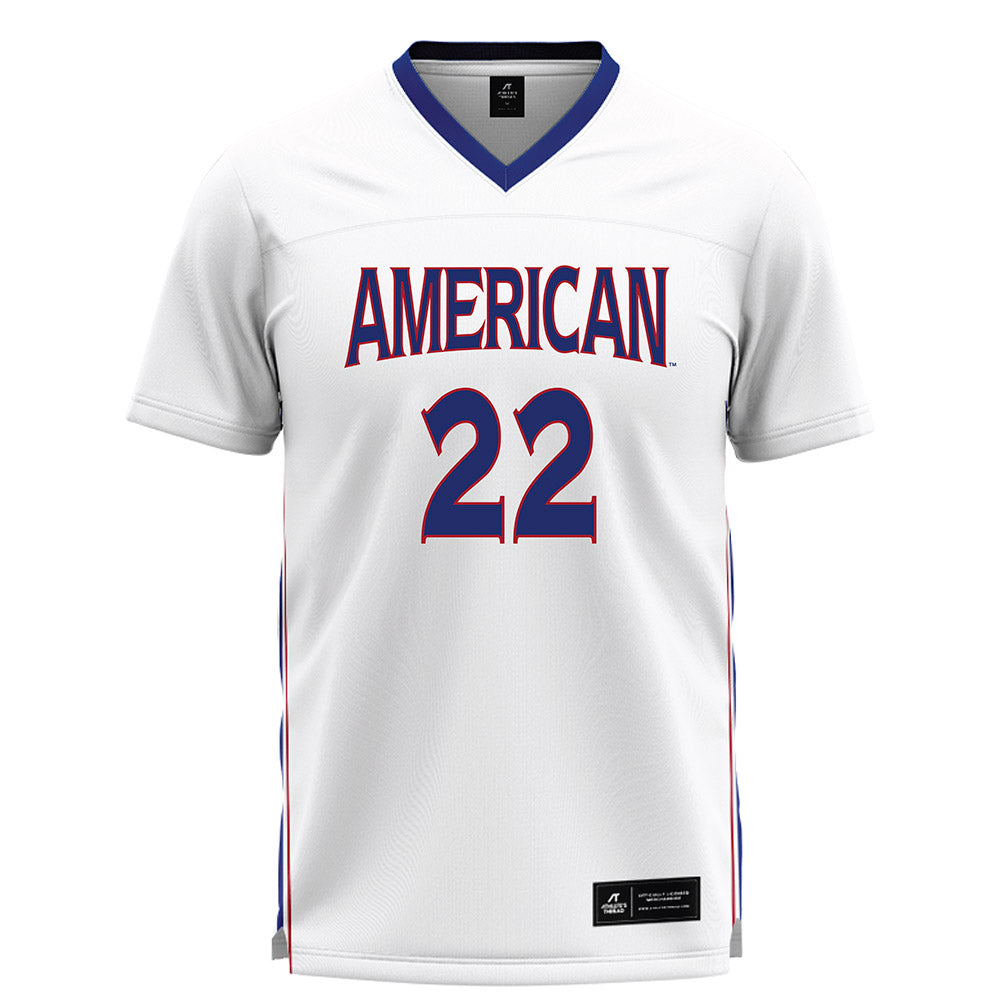 American - NCAA Women's Lacrosse : Alyssa Apuzzo - White Lacrosse Jersey -0