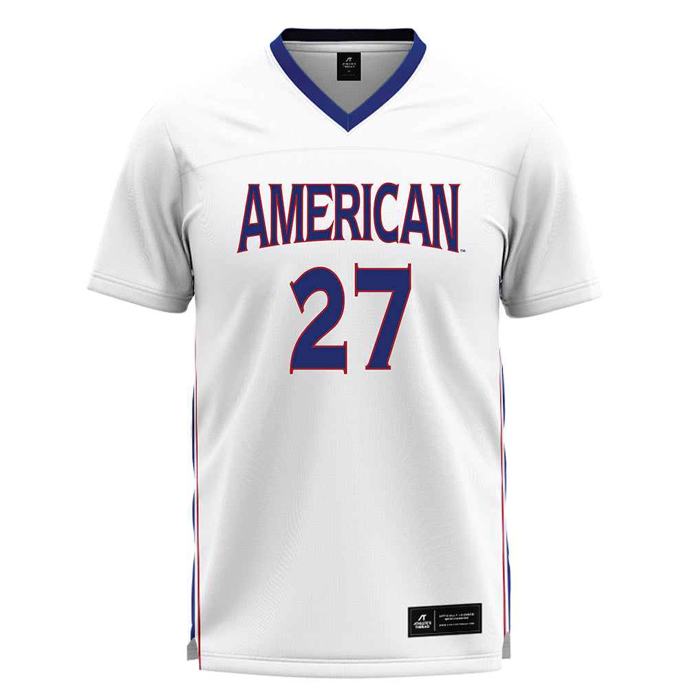 American - NCAA Women's Lacrosse : Peyton Coleman - White Lacrosse Jersey -0