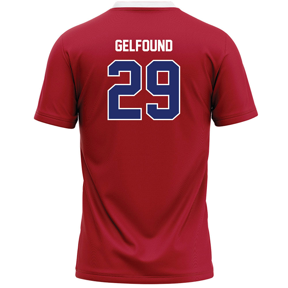 American - NCAA Women's Lacrosse : Amanda Gelfound - Red Lacrosse Jersey -1