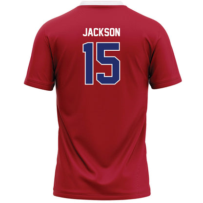 American - NCAA Women's Lacrosse : Annabelle Jackson - Red Lacrosse Jersey -1