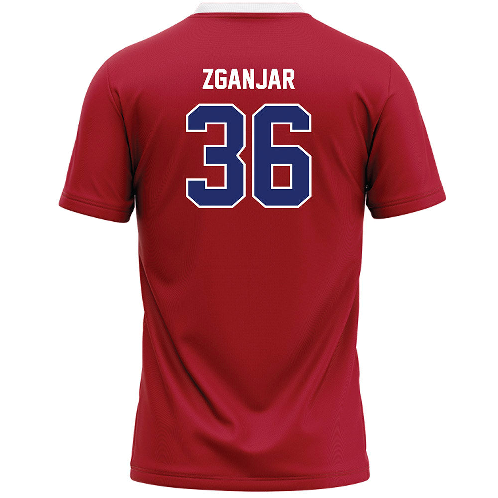 American - NCAA Women's Lacrosse : Mia Zganjar - Red Lacrosse Jersey -1