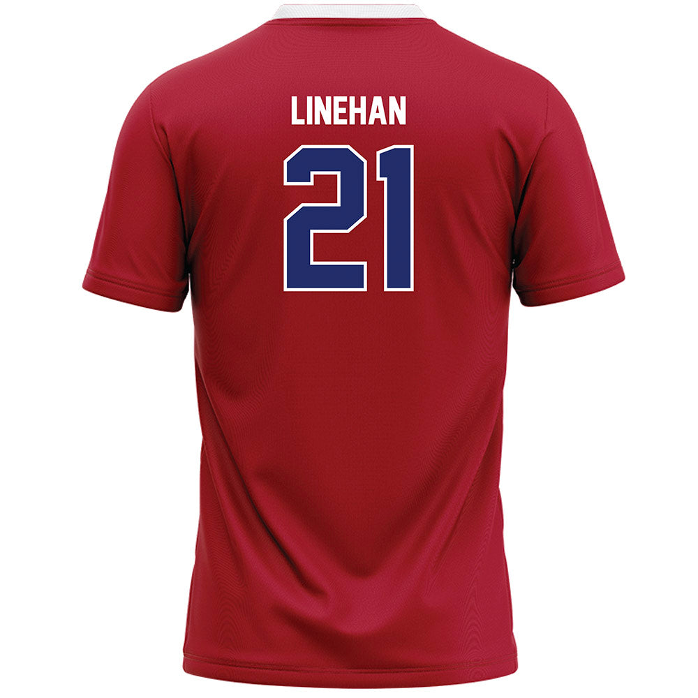American - NCAA Women's Lacrosse : Kellie Linehan - Red Lacrosse Jersey -1