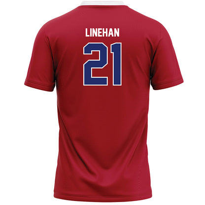 American - NCAA Women's Lacrosse : Kellie Linehan - Red Lacrosse Jersey -1