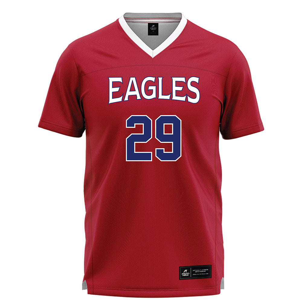 American - NCAA Women's Lacrosse : Amanda Gelfound - Red Lacrosse Jersey -0